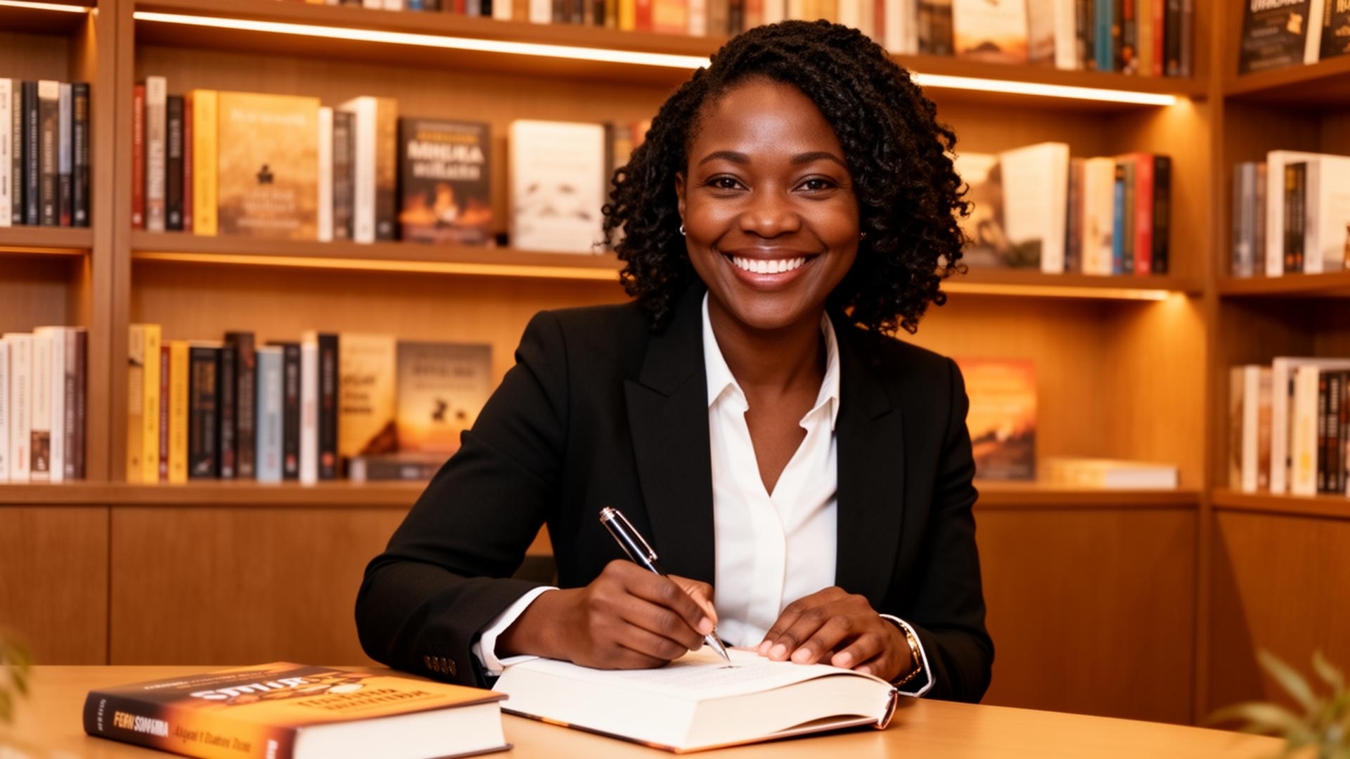 Author at book launch